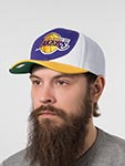 Бейсболка MITCHELL NESS арт. HP10392-LALPURP Los Angeles Lakers NBA (фиолетовый / желтый)